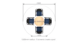 4 Person Round Office Meeting Booth 2.4m Wide -XL Displays 2.4m20Round20Office20Pod20Dimensions