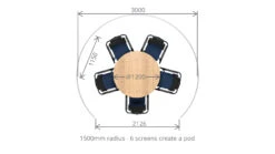5 Person Circular Office Screen Meeting Booth 3m Wide -XL Displays 3m20Curved20Office20Screen20Meeting20Booth