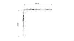 ILLUMiGO Tension Fabric Lightbox 3x3 Corner -XL Displays 3m x 3m IllumiGo Tension Fabric Light Box Floorplan