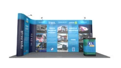 5m X 2m Linked L-Shaped Pop Up Exhibition Stand