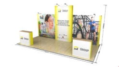 6m XL Jumbo Tension Fabric Pop Up Stand -XL Displays 6m XL Jumbo Fabric Conference Display Stands