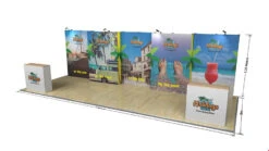 8m Tension Fabric Back Wall Exhibition Stand 13 8m Tension Fabric Back Wall Exhibition Stand -XL Displays 8m Portable Exhibition Walls Fabric Pop Up Dimensions