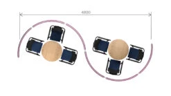 S-Shaped Acoustic Office Screen Wall With Two Meeting Booths -XL Displays Acoustic20Office20Meeting20Booth204.8m20Dimensions