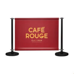 Adfresco® Cafe Barrier Kit With 1 Banner -XL Displays Adfresco Cafe Barrier Kit With 1 Banner With Cross Rails Black Posts