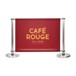 Adfresco® Cafe Barrier Kit With 1 Banner -XL Displays Adfresco Cafe Barrier Kit With 1 Banner With Cross Rails Silver Posts