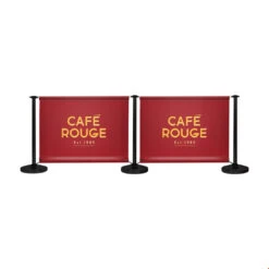 Adfresco® Cafe Barrier Kit With 2 Banners -XL Displays Adfresco Cafe Barrier Kit With 2 Banners With Bottom Bungee Ties Black Posts