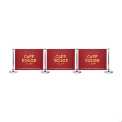 Adfresco® Cafe Barrier Kit With 3 Banners -XL Displays Adfresco Cafe Barrier Kit With 3 Banners With Cross Rails Silver Posts