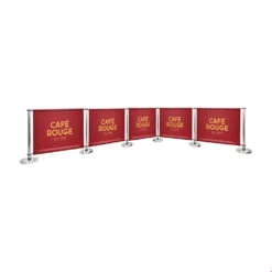 Adfresco® Cafe Barrier Kit With 5 Banners -XL Displays Adfresco Cafe Barrier Kit With 5 Banners With Cross Rails Silver Post
