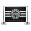 Budget Adfresco® Cafe Barrier System 1 Banner 1 Budget Adfresco® Cafe Barrier System 1 Banner -XL Displays Budget Adfresco Cafe Barrier System 1 Banner With Bottom Bungee Ties Silver Posts