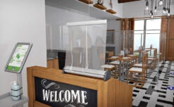 Retractable Sneeze Guard Protective Counter Screen -XL Displays Counter Protection Screen Restaurant