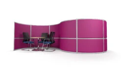 S-Shaped Acoustic Office Screen Wall With Two Meeting Booths