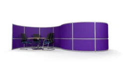 S-Shaped Acoustic Office Screen Wall 6m With Two Meeting Booths