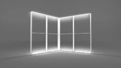 ILLUMiGO Lightbox Displays 2x2 L-Shape Corner -XL Displays Edge Lighting Evenly Illuminates IllumiGo L Shaped 2m x 2m Tension Fabric Lightbox
