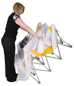 Fabric Pop Up Stand Curved 3x4 -XL Displays Evolution Hop Up set up 2 XL Displays UK 1