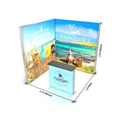 FABRILUX® 2x2 LED Lightboxes Backlit Corner Exhibition Stand Kit 6 -XL Displays FABRILUX 2x2 LED Lightboxes Corner Exhibition Stand Fabric TFS SEG Dimensions Kit 06