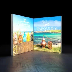 FABRILUX® 2x2 LED Lightboxes Backlit Corner Exhibition Stand Kit 6 -XL Displays FABRILUX 2x2 LED Lightboxes Illuminated Corner Exhibition Stand L Shape Kit 06