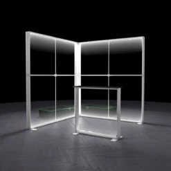 FABRILUX® 2x2 LED Lightboxes Backlit Corner Exhibition Stand Kit 6 -XL Displays FABRILUX 2x2 LED Lightboxes White TFS Box Frame Illuminated Kit 06