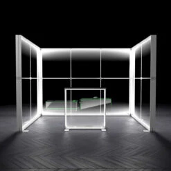 FABRILUX® LED Lightbox Exhibition Stand Booth U-Shape Kit 10 -XL Displays FABRILUX 3m x 2m Backlit LED Exhibition Stand U Shape Trade Show White TFS Light Box Frame Kit 10