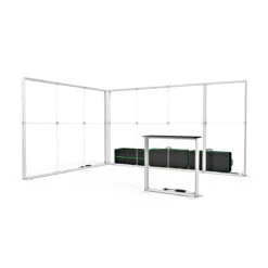 FABRILUX® 3x4 LED Fabric Lightbox L-Shaped Pop Up Stand Kit 16 -XL Displays FABRILUX 3x4 LED Fabric Lightbox Exhibition Stand L Shaped Pop Up Stands Kit White TFS Tension Fabric Light Box Frames 16