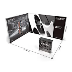 FABRILUX® 3x4 LED Fabric Lightbox L-Shaped Pop Up Stand Kit 16 -XL Displays FABRILUX 3x4 LED Fabric Lightbox Exhibition Stand L Shaped Pop Up Stands Size Dimensions Kit 16