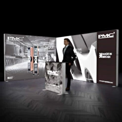 FABRILUX® 3x4 LED Fabric Lightbox L-Shaped Pop Up Stand Kit 16 -XL Displays FABRILUX 3x4 LED Fabric Lightbox L Shaped Pop Up Stand Kit 16 Trade Show Booth Backlit