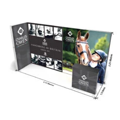 FABRILUX® 4x1m LED Fabric Lightbox Corner Backdrop Display Kit 17 -XL Displays FABRILUX 4x1 LED Fabric Lightbox Exhibition Stand Corner Backdrop Display Booth Size Dimensions 17