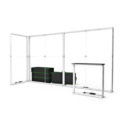 FABRILUX® 4x1m LED Fabric Lightbox Corner Backdrop Display Kit 17 -XL Displays FABRILUX 4x1 LED Fabric Lightbox Exhibition Stand Corner Backdrop Display White TFS Light Box Frames Kit 17