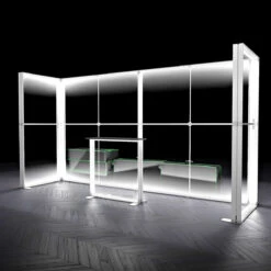FABRILUX® 4x1 LED Lightbox SEG Fabric Exhibition Booth Stand Kit 21 -XL Displays FABRILUX 4x1 LED Lightbox SEG Fabric Exhibition Stand TFS Frame Trade Show Booth U Shape Illuminated Kit 21
