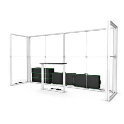 FABRILUX® 4x1 LED Lightbox SEG Fabric Exhibition Booth Stand Kit 21 -XL Displays FABRILUX 4x1 LED Lightbox SEG Fabric Exhibition Stand TFS Frame Trade Show Booth U Shape Kit 21