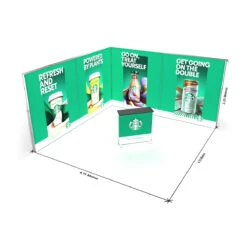 FABRILUX® 4x4 LED Fabric Lightboxes Exhibition Stands Kit 19 -XL Displays FABRILUX 4x4 LED Fabric Lightboxes SEG Tension Fabric Exhibition Stand Dimensions Floorplan Kit 19
