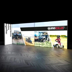 FABRILUX® 6x1 LED Fabric Lightbox L-Shape Backlit Pop Up Stand Kit 26 -XL Displays FABRILUX 6x1 LED Fabric Lightbox L Shape Backlit Pop Up Stand SEG Display Illuminated Without Counters Kit 26