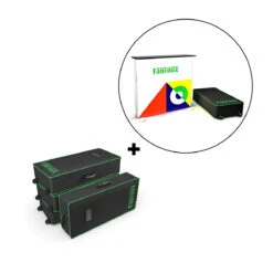 FABRILUX® 3x4m LED Fabric Lightbox Exhibition Stand Kit 18 -XL Displays FABRILUX Exhibition LED Lightbox Carry Case 4 Bags Plus LED Pop Up Counter