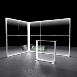 FABRILUX® 3x2 LED Lightbox Freestanding Fabric Exhibition Stand Kit 9 -XL Displays FABRILUX Illuminated 3x2 LED Lightbox Display For Backlit Fabric Exhibition Stands White TFS Light Box Frames SEG Kit 09