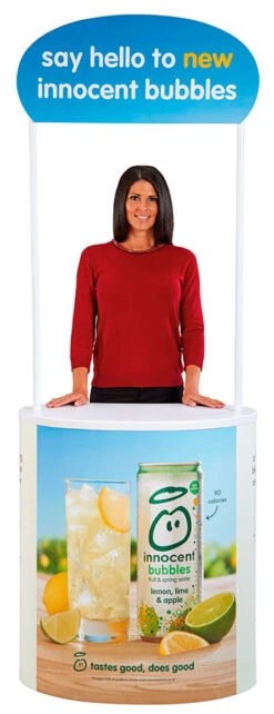 Finesse 2 Demonstration Counter -XL Displays Finesse 2 Promotional Counter With Header Panel 48726 zoom