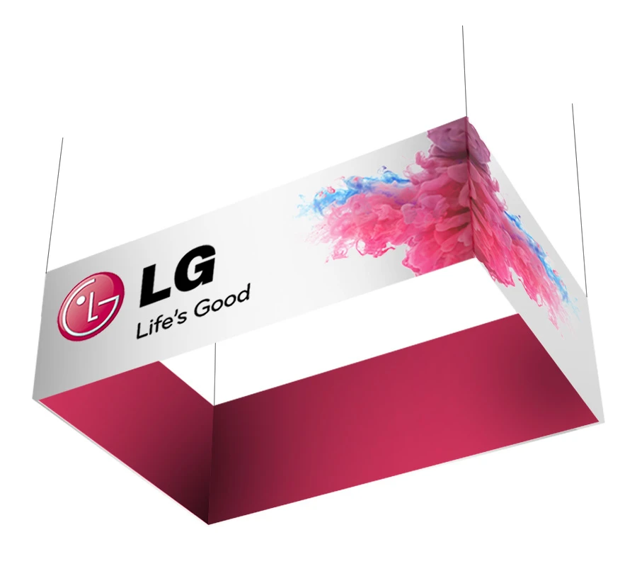 Formulate Rectangle Hanging Fabric Display 3 Formulate Rectangle Hanging Fabric Display