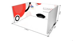 ILLUMiGO Backlit Exhibition Stands 3x4 U-Shape Booth -XL Displays IllumiGo 3x4 LED Exhibition Stand Booth Dimensions