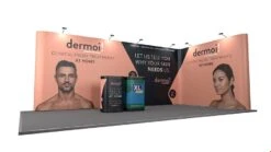 6m X 3m L-Shaped Pop Up Exhibition Stand Backwall -XL Displays Linked Pop Up Exhibition Backwall 6x3 L Shape