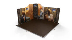 Modulate™ 4m X 4m Curved L-Shaped Magnetic Fabric Exhibition Stand