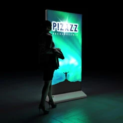 PIZAZZ® Rechargeable Battery Powered LED Lightbox Display -XL Displays PIZAZZ Battery Powered Portable LED Lightbox Light Up Display