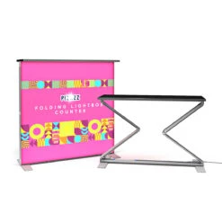 PIZAZZ® Folding Pop Up Backlit Counter LED Lightbox