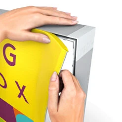 PIZAZZ® Folding Pop Up LED Fabric Lightbox -XL Displays PIZAZZ Pop Up Folding LED Lightbox Printing SEG Fabric Graphics Installation