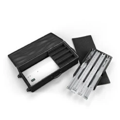 PIZAZZ® Rechargeable Battery Powered LED Lightbox Display -XL Displays PIZAZZ Wireless Battery Powered LED Lightbox Frame Parts In Trolley Bag