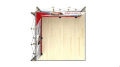 3m X 3m L-Shaped Fabric Pop Up Stand -XL Displays Plan View of 3m x 3m L Shaped Fabric Exhibition Stand With LED Lights