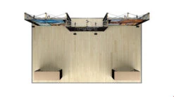 5m Stretch Fabric Exhibition Display Stand -XL Displays Plan View of 5m Fabric Pop Up Exhibition Backdrop With LED Lights