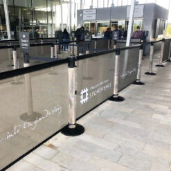 Printed Retractable Queue Barriers RollerSigns -XL Displays Printed Retractable Queue Barriers RollerSigns Indoor Mesh Tourist Ticket Banner Advertising