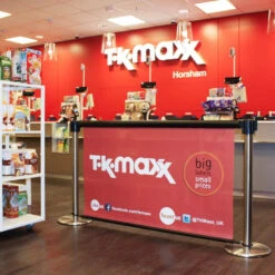 Printed Retractable Queue Barriers RollerSigns -XL Displays Printed Retractable Queue Barriers RollerSigns Indoor PVC Retail