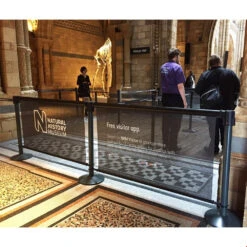 Printed Retractable Queue Barriers RollerSigns -XL Displays Printed Retractable Queue Barriers RollerSigns Mesh Natural History Museum