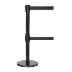 QueuePro Dual Retractable Queue Barriers -XL Displays QueuePro Dual Retractable Queue Barriers Twin Profile Base Black Post Black Belt