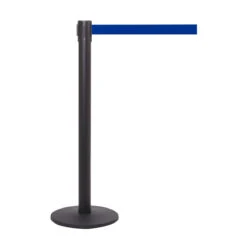 QueuePro Retractable Queue Barriers -XL Displays QueuePro Retractable Queue Barrier Black Post Blue Belt