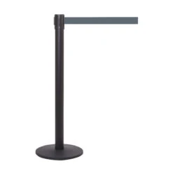 QueuePro Retractable Queue Barriers -XL Displays QueuePro Retractable Queue Barrier Black Post Gray Belt